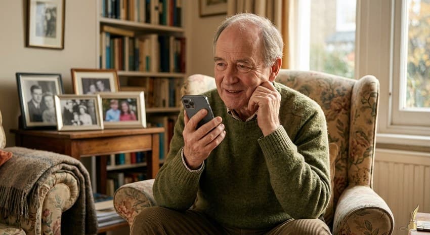 A man with early stage dementia recollecting his memories to save them safely.